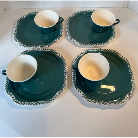 COPY - Vintage Harkerware Set of 4 Snack Sets - Picture 1 of 13